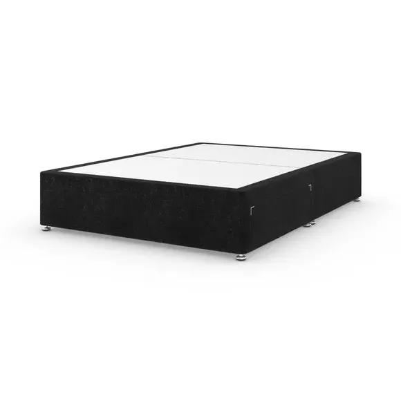 Platform Top Divan Base - Black, Teddy Fabric