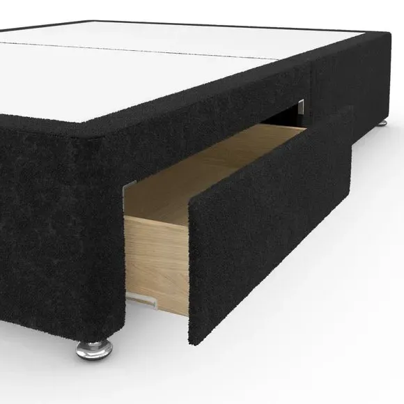 Platform Top Divan Base - Black, Teddy Fabric
