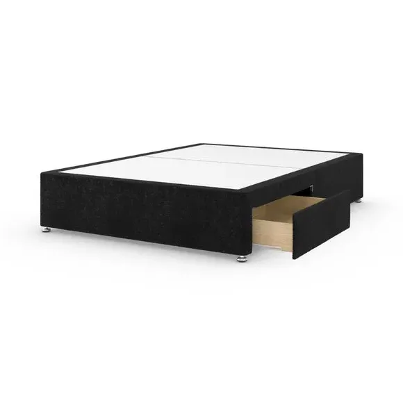 Platform Top Divan Base - Black, Teddy Fabric