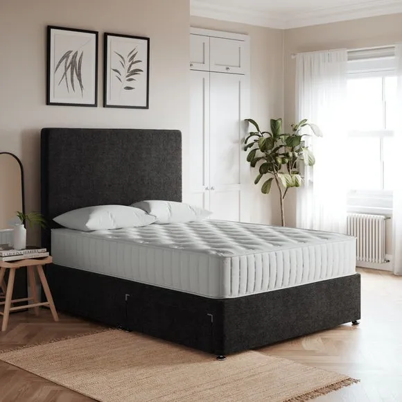 Platform Top Divan Base - Black, Teddy Fabric image
