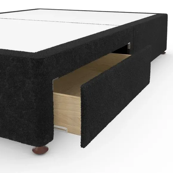 Platform Top Divan Base - Black, Teddy Fabric