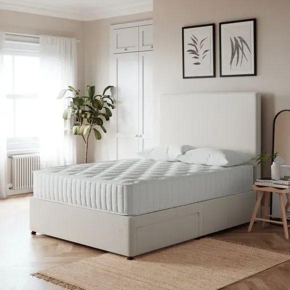 Platform Top Divan Base - Cream, Teddy Fabric