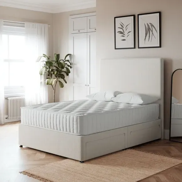 Platform Top Divan Base - Cream, Teddy Fabric