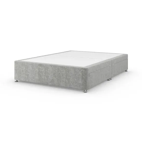 Platform Top Divan Base - Grey, Chenille