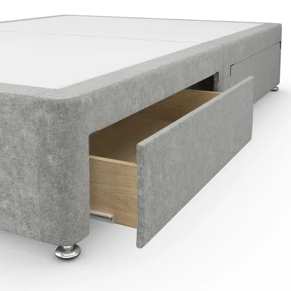 Platform Top Divan Base - Grey, Chenille