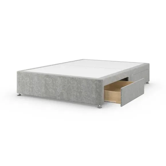 Platform Top Divan Base - Grey, Chenille