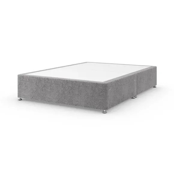 Platform Top Divan Base - Grey, Teddy Fabric