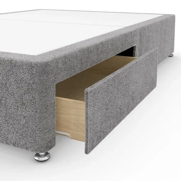Platform Top Divan Base - Grey, Teddy Fabric