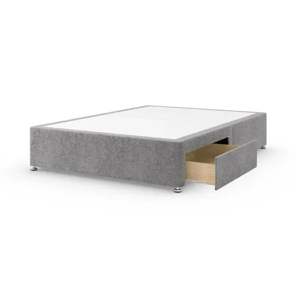 Platform Top Divan Base - Grey, Teddy Fabric