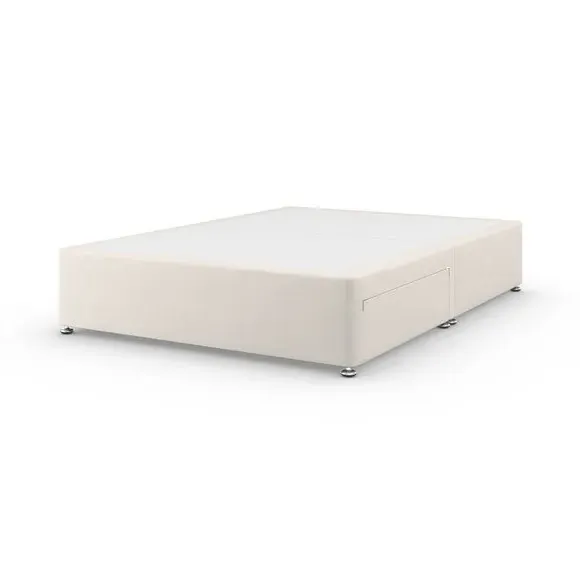 Platform Top Divan Base with Storage - Cream, Linen