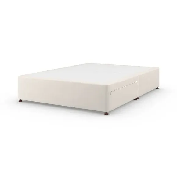 Platform Top Divan Base with Storage - Cream, Linen