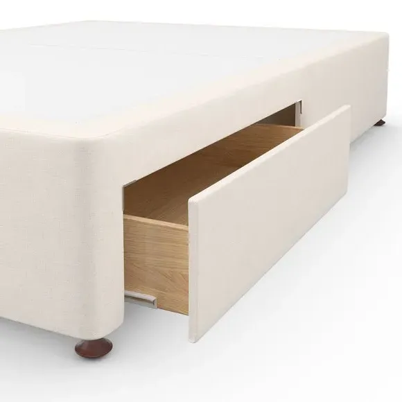Platform Top Divan Base with Storage - Cream, Linen