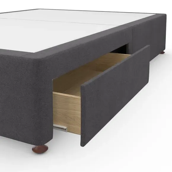 Platform Top Divan Base with Storage - Grey, Tweed