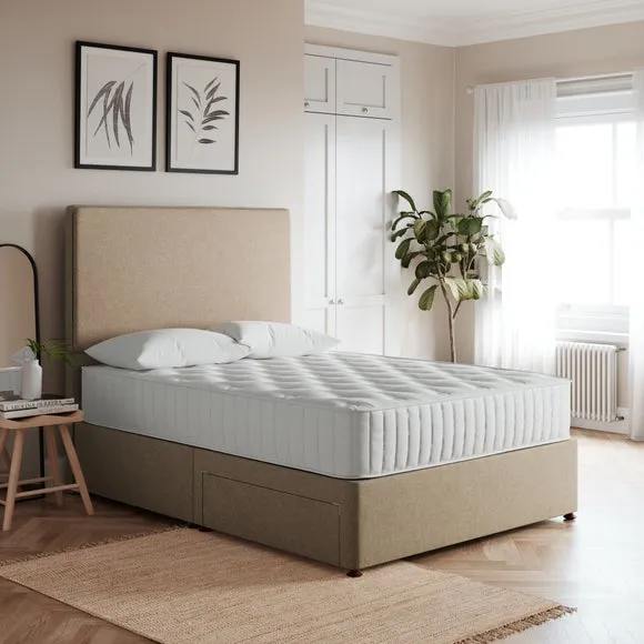 Platform Top Divan Base with Storage - Natural, Tweed