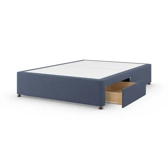Platform Top Divan Base with Storage - Navy, Linen