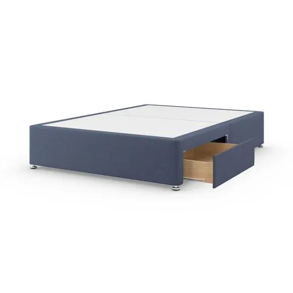 Platform Top Divan Base with Storage - Navy, Linen