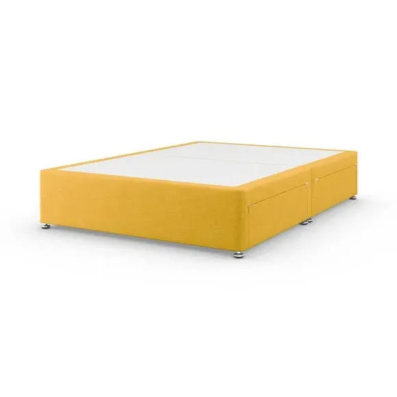 Platform Top Divan Base with Storage - Ochre, Linen