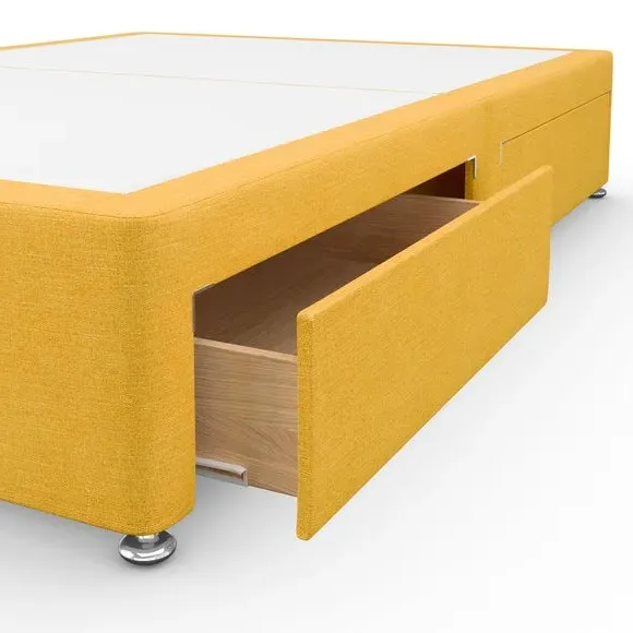 Platform Top Divan Base with Storage - Ochre, Linen
