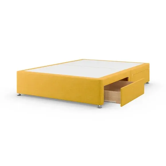 Platform Top Divan Base with Storage - Ochre, Linen