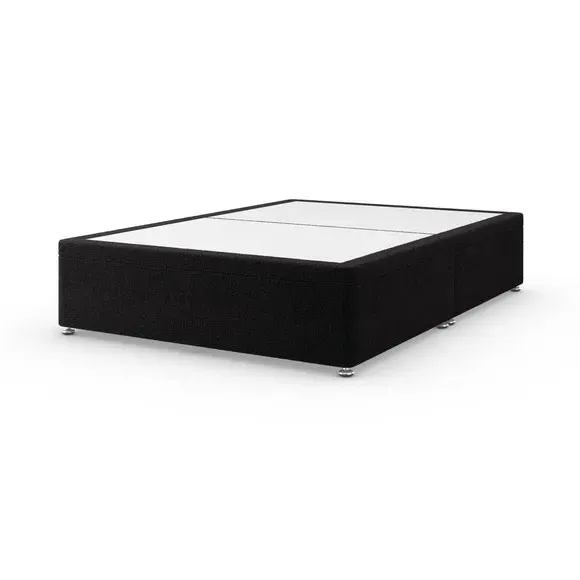 Side Ottoman Bed Frame - Black, Teddy Fabric