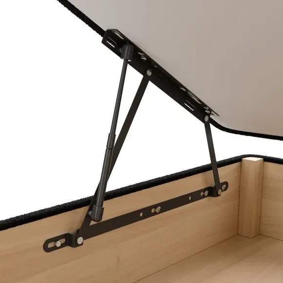Side Ottoman Bed Frame - Black, Teddy Fabric