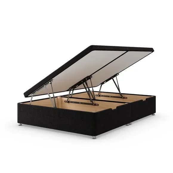 Side Ottoman Bed Frame - Black, Teddy Fabric