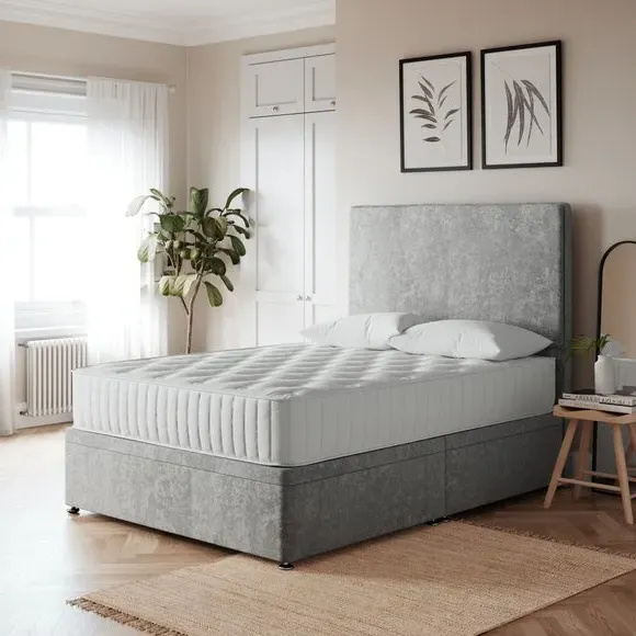 Side Ottoman Bed Frame - Grey, Chenille