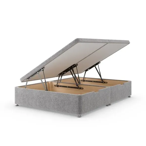Side Ottoman Bed Frame - Grey, Teddy Fabric