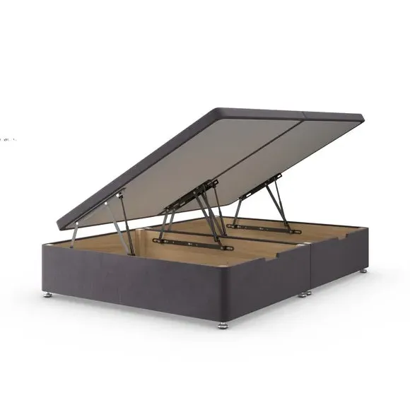 Side Ottoman Bed Frame - Grey, Velvet