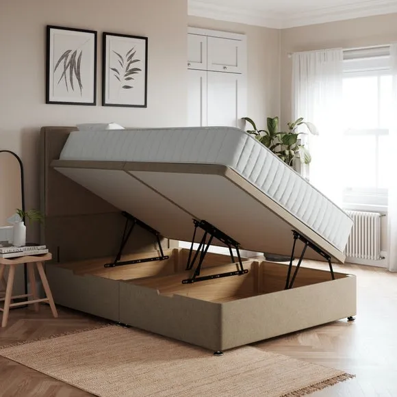 Side Ottoman Bed Frame - Natural, Chenille