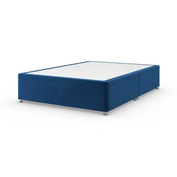 Side Ottoman Bed Frame - Navy, Velvet