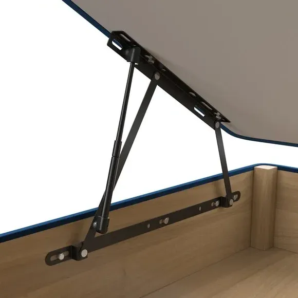 Side Ottoman Bed Frame - Navy, Velvet
