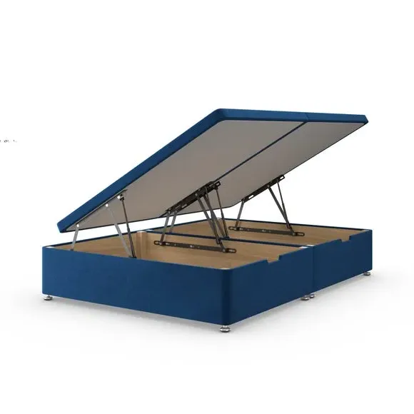 Side Ottoman Bed Frame - Navy, Velvet