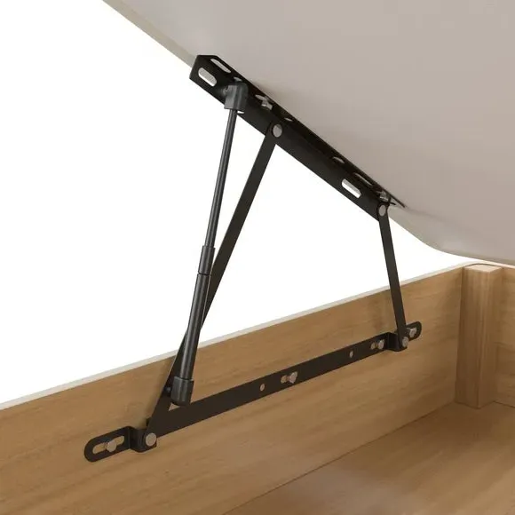Side Ottoman Bed Frame with Storage - Cream