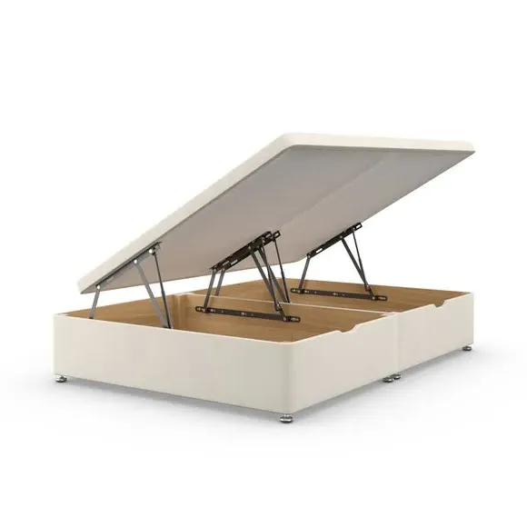 Side Ottoman Bed Frame with Storage - Cream
