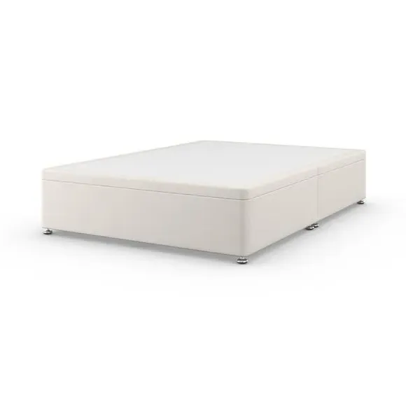 Side Ottoman Bed Frame with Storage - Cream, Linen