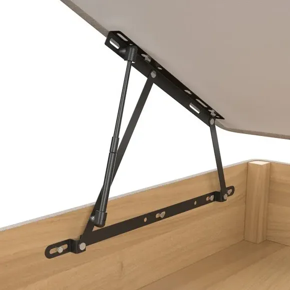 Side Ottoman Bed Frame with Storage - Dark Grey