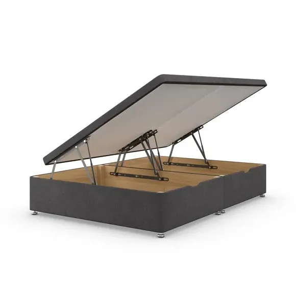 Side Ottoman Bed Frame with Storage - Dark Grey
