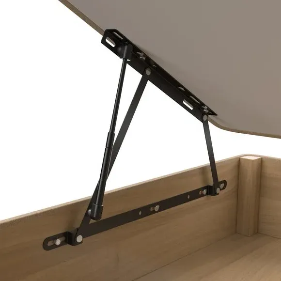 Side Ottoman Bed Frame with Storage - Natural, Tweed
