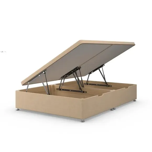 Side Ottoman Bed Frame with Storage - Natural, Tweed