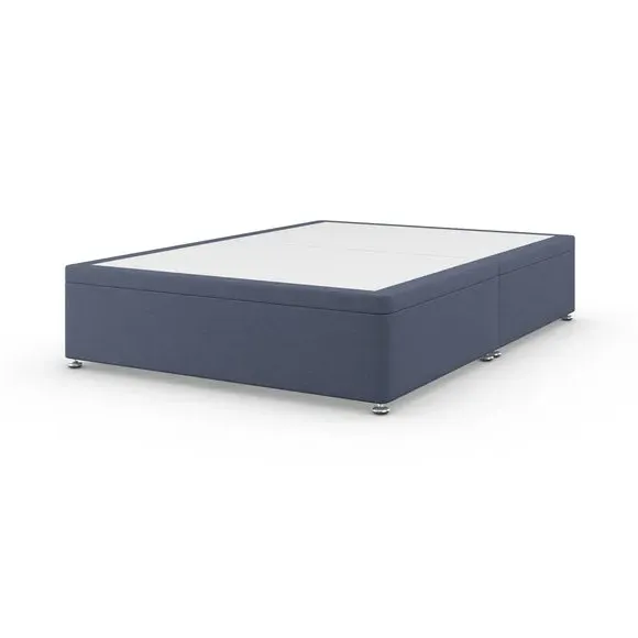 Side Ottoman Bed Frame with Storage - Navy, Linen
