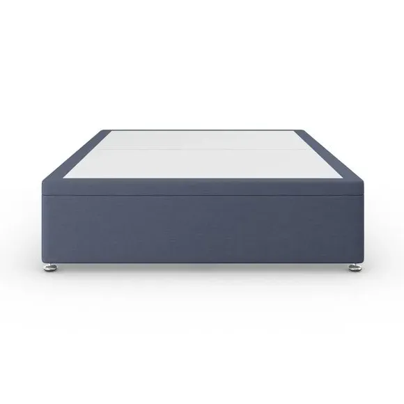 Side Ottoman Bed Frame with Storage - Navy, Linen