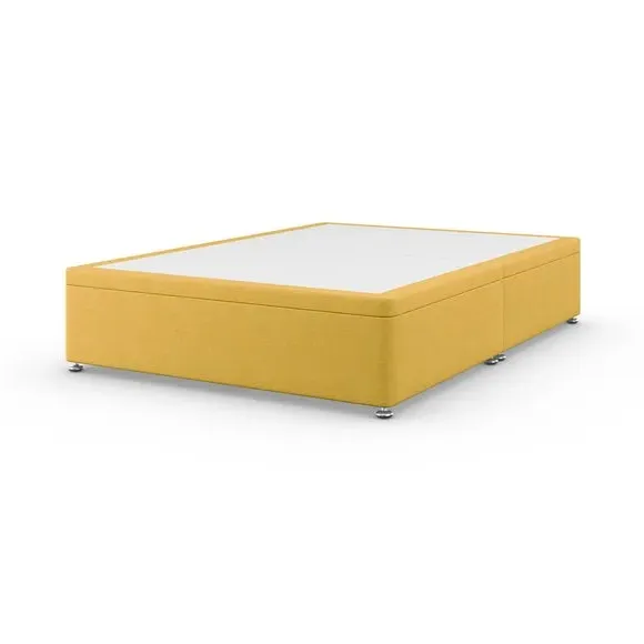 Side Ottoman Bed Frame with Storage - Ochre, Linen