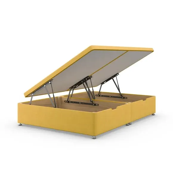 Side Ottoman Bed Frame with Storage - Ochre, Linen