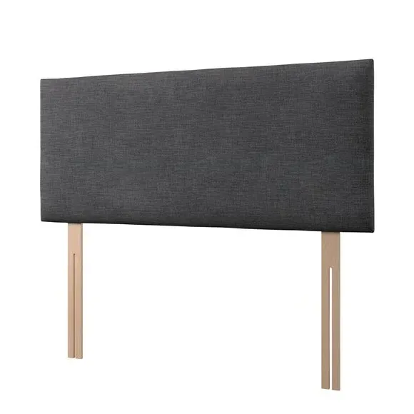 Strutted Headboard with Foam Padding - Charcoal, Fabric