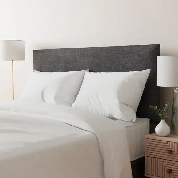 Strutted Headboard with Foam Padding - Charcoal, Fabric image