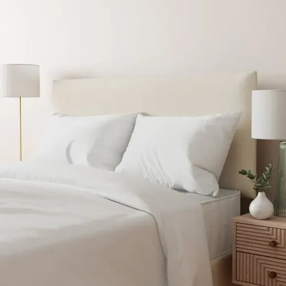 Strutted Headboard with Foam Padding - Cream