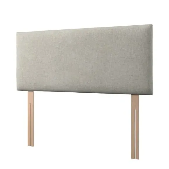 Strutted Headboard with Foam Padding - Grey, Fabric