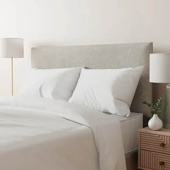 Strutted Headboard with Foam Padding - Grey, Fabric