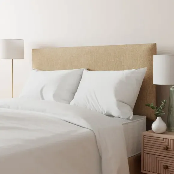 Strutted Headboard with Foam Padding - Natural, Fabric
